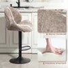 2 delige Set Barkrukken, Stoffen Bekleding, Verstelbare Zithoogte, Draaibaar, Stalen Frame, Bruin