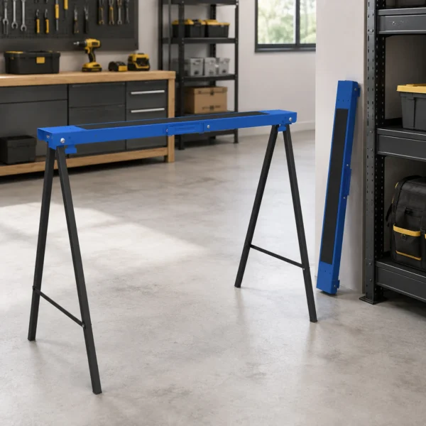 2 delige Set Werkbank, Ambachtelijke Stand, Tot 250 Kg Belastbaar, Metaal, Blauw