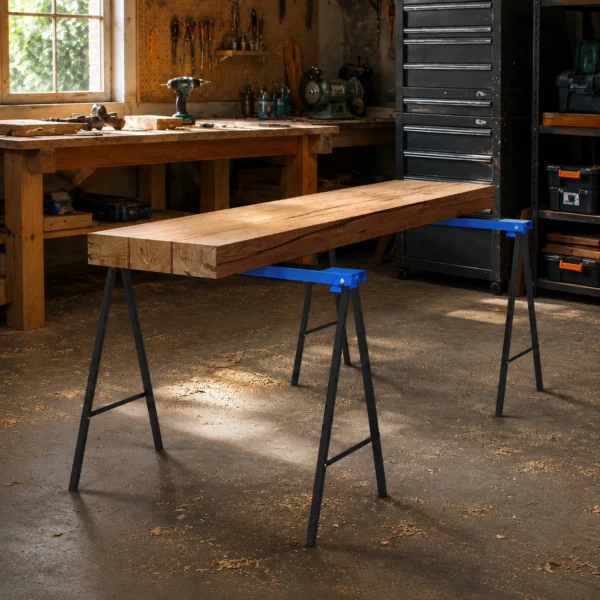 2 delige Set Werkbank, Ambachtelijke Stand, Tot 250 Kg Belastbaar, Metaal, Blauw