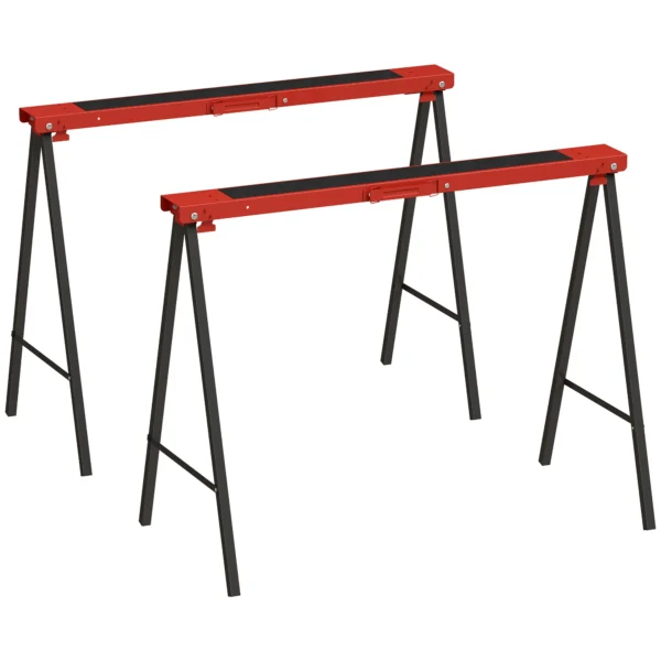 2 delige Set Werkbank, Ambachtelijke Standaard, Tot 250 Kg Belastbaar, Metaal, Rood