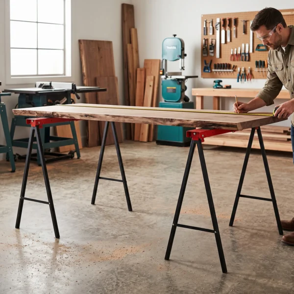 2 delige Set Werkbank, Ambachtelijke Standaard, Tot 250 Kg Belastbaar, Metaal, Rood