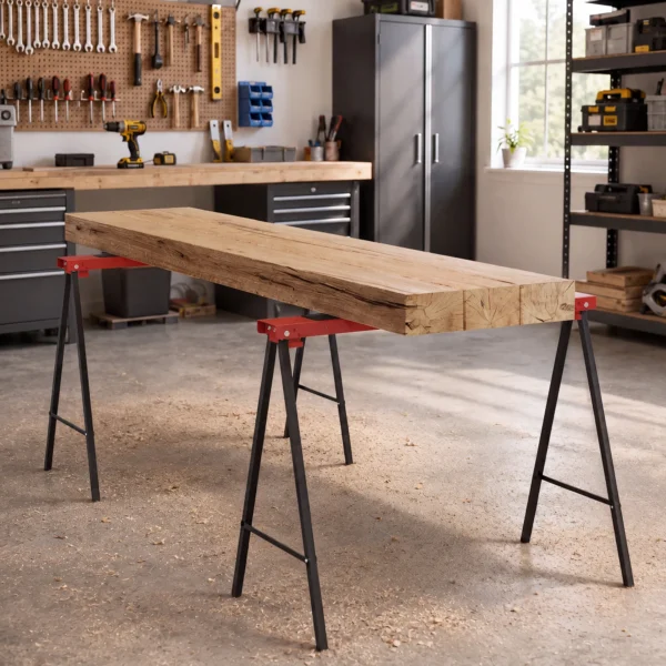 2 delige Set Werkbank, Ambachtelijke Standaard, Tot 250 Kg Belastbaar, Metaal, Rood