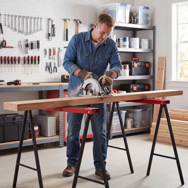 2 delige Set Werkbank, Ambachtelijke Standaard, Tot 250 Kg Belastbaar, Metaal, Rood