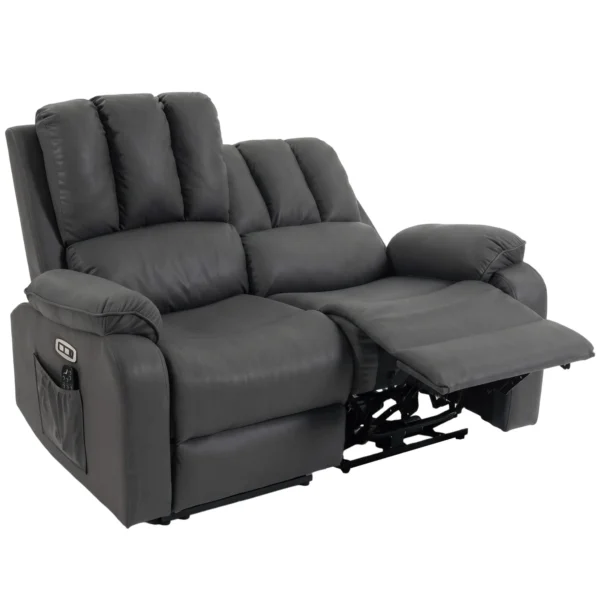 2 zits Elektrische Relaxbank Van Leathaire Met Massage En Verwarmingsfunctie, 2 Afstandsbedieningen, USB /USB C aansluitingen
