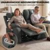 2 zits Elektrische Relaxbank Van Leathaire Met Massage En Verwarmingsfunctie, 2 Afstandsbedieningen, USB /USB C aansluitingen