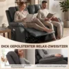 2 zits Elektrische Relaxbank Van Leathaire Met Massage En Verwarmingsfunctie, 2 Afstandsbedieningen, USB /USB C aansluitingen