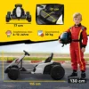 24 V Elektrische Go Kart Voor Kinderen Tot 18 Km/u Go kart Met Drift Functie, Drift Kart Met 2 Motoren Verstelbare Zitplaats Wit