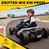 24 V Elektrische Go Kart Voor Kinderen Tot 18 Km/u Go kart Met Drift Functie, Drift Kart Met 2 Motoren Verstelbare Zitplaats Wit