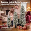 3 delige Set Besneeuwde LED kerstbomen, Smal, Met PVC takken, 90/120/150 Cm