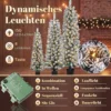 3 delige Set Besneeuwde LED kerstbomen, Smal, Met PVC takken, 90/120/150 Cm