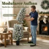 3 delige Set Besneeuwde LED kerstbomen, Smal, Met PVC takken, 90/120/150 Cm