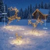 3 delige Verlichte Rendierset, Kerstdecoratie Voor Buiten Met 200 Warmwitte LED's, 8 Modi, Dagtimer