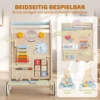 3 in 1 Baby Loopwagen Loopondersteuning Met Afneembaar Dubbelzijdig Activiteitenbord, Tas En Wielen Voor 1 3 Jaar