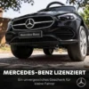 3 in 1 Glijauto Met Duwstang Mercedes Benz Glijvoertuig Met Stuurwiel Claxon Muziek Dak Opbergruimte Onder De Zitting Zwart