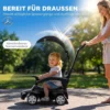 3 in 1 Glijauto Met Duwstang Mercedes Benz Glijvoertuig Met Stuurwiel Claxon Muziek Dak Opbergruimte Onder De Zitting Zwart