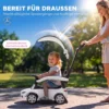 3 in 1 Glijauto Met Duwstang Mercedes Benz Glijvoertuig Met Stuurwiel Claxon Muziek Dak Zitopbergruimte Wit