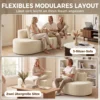3 zitsbank, Modulair Cloud bank Zonder Vaste Frame, Brede & Diepe Zitoppervlakte, Veerpolstering, Koordbekleding, Beige