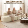 3 zitsbank, Modulair Cloud bank Zonder Vaste Frame, Brede & Diepe Zitoppervlakte, Veerpolstering, Koordbekleding, Beige