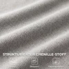 360° Draaibare Loungestoel Met Kruk, In Hoogte Verstelbaar, Chenille bekleding, Met Lendenkussen, Crèmewit