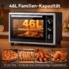 46 L Mini oven Met Draaispit, Convectie, Temperatuurregeling En Timer, 1800 W, Zwart