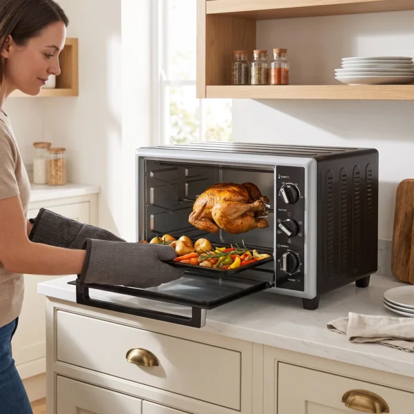 46 L Mini oven Met Draaispit, Convectie, Temperatuurregeling En Timer, 1800 W, Zwart