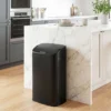 48 L Sensor Prullenbak Voor Keuken Of Kantoor, Automatische Sluitfunctie, Roestvrij Staal, Zwart