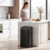 48 L Sensor Prullenbak Voor Keuken Of Kantoor, Automatische Sluitfunctie, Roestvrij Staal, Zwart