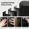 48 L Sensor Prullenbak Voor Keuken Of Kantoor, Automatische Sluitfunctie, Roestvrij Staal, Zwart