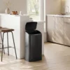 48 L Sensor Prullenbak Voor Keuken Of Kantoor, Automatische Sluitfunctie, Roestvrij Staal, Zwart