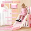 5 in 1 Kinderglijbaanset, Telescoop, Basketbalring, HDPE, Kunststof, Roze+Wit