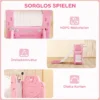 5 in 1 Kinderglijbaanset, Telescoop, Basketbalring, HDPE, Kunststof, Roze+Wit