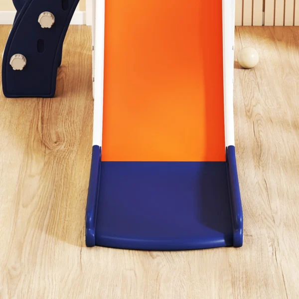 5 in 1 Kinderglijbaanset, Telescoop, Basketbalring, Kunststof, Oranje+Donkerblauw