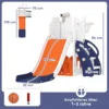5 in 1 Kinderglijbaanset, Telescoop, Basketbalring, Kunststof, Oranje+Donkerblauw