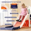 5 in 1 Kinderglijbaanset, Telescoop, Basketbalring, Kunststof, Oranje+Donkerblauw