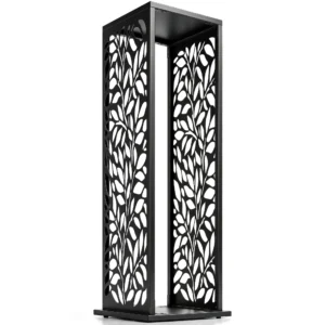 Aminhoutrek 38 X 38 X 112cm Verhoogd Brandhoutrek Met 4 Haken Decoratieve Uitsparingen Tot 100 Kg Staal
