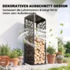 Aminhoutrek 38 X 38 X 112cm Verhoogd Brandhoutrek Met 4 Haken Decoratieve Uitsparingen Tot 100 Kg Staal