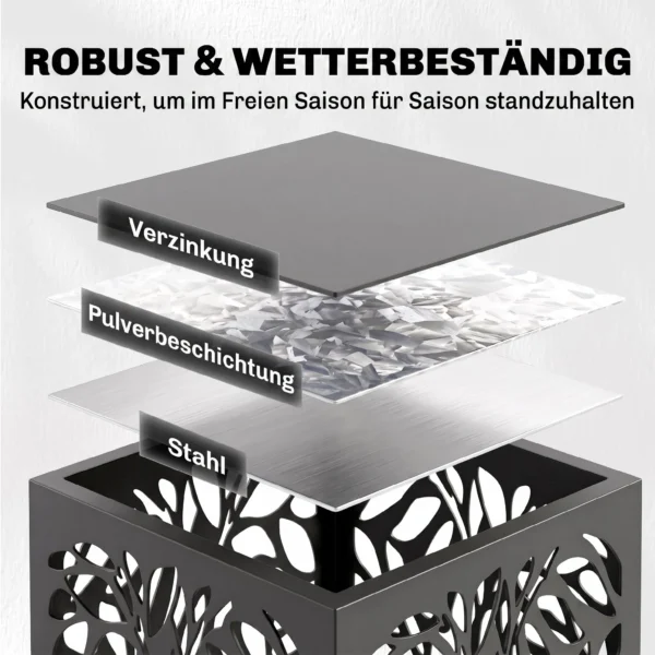 Aminhoutrek 38 X 38 X 112cm Verhoogd Brandhoutrek Met 4 Haken Decoratieve Uitsparingen Tot 100 Kg Staal