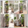 Aminhoutrek 38 X 38 X 112cm Verhoogd Brandhoutrek Met 4 Haken Decoratieve Uitsparingen Tot 100 Kg Staal