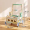 Baby Loopwagen Loopondersteuning Met Wielen Bouwblokken Opslagruimte Montessori Activiteitencentrum Voor 1 3 Jaar Groen