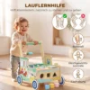 Baby Loopwagen Loopondersteuning Met Wielen Bouwblokken Opslagruimte Montessori Activiteitencentrum Voor 1 3 Jaar Groen