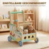 Baby Loopwagen Loopondersteuning Met Wielen Bouwblokken Opslagruimte Montessori Activiteitencentrum Voor 1 3 Jaar Groen