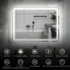 Badkamerspiegel Met LED verlichting, Anti condens Pad, 3 Verstelbare Kleuren, Klok, 600 X 800 Mm, Zilverkleurig