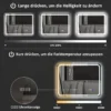 Badkamerspiegel Met LED verlichting, Anti condens Pad, 3 Verstelbare Kleuren, Klok, 600 X 800 Mm, Zilverkleurig