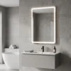 Badkamerspiegel, Verlicht, Touch bediening, Condensvrij, Dimbaar, 3 Lichtkleuren, 70 X 100, Zilver