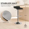 Barkruk 360° Draaibaar Met Zilver Stalen Frame, In Hoogte Verstelbare Keukenstoel Met Voetensteun, Zwart