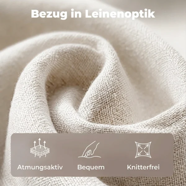Bedframe 140 X 200 Cm Met Verstelbaar Hoofdeinde, Gestoffeerd Bed In Linnenlook Met 12 Multiplex Latten, Beige