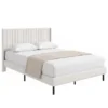 Bedframe 140 X 200 Cm Met Verstelbaar Hoofdeinde, Gestoffeerd Bed Met 12 Latten, Beige