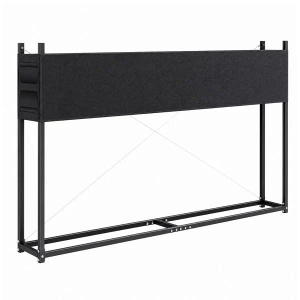 Brandhoutrek 202 X 25 X 113 Cm Met 600D Oxford hoes Stalen Frame Tot 500 Kg Zwart