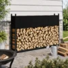 Brandhoutrek 202 X 25 X 113 Cm Met 600D Oxford hoes Stalen Frame Tot 500 Kg Zwart