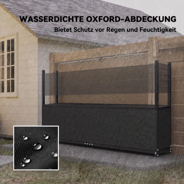 Brandhoutrek 202 X 25 X 113 Cm Met 600D Oxford hoes Stalen Frame Tot 500 Kg Zwart